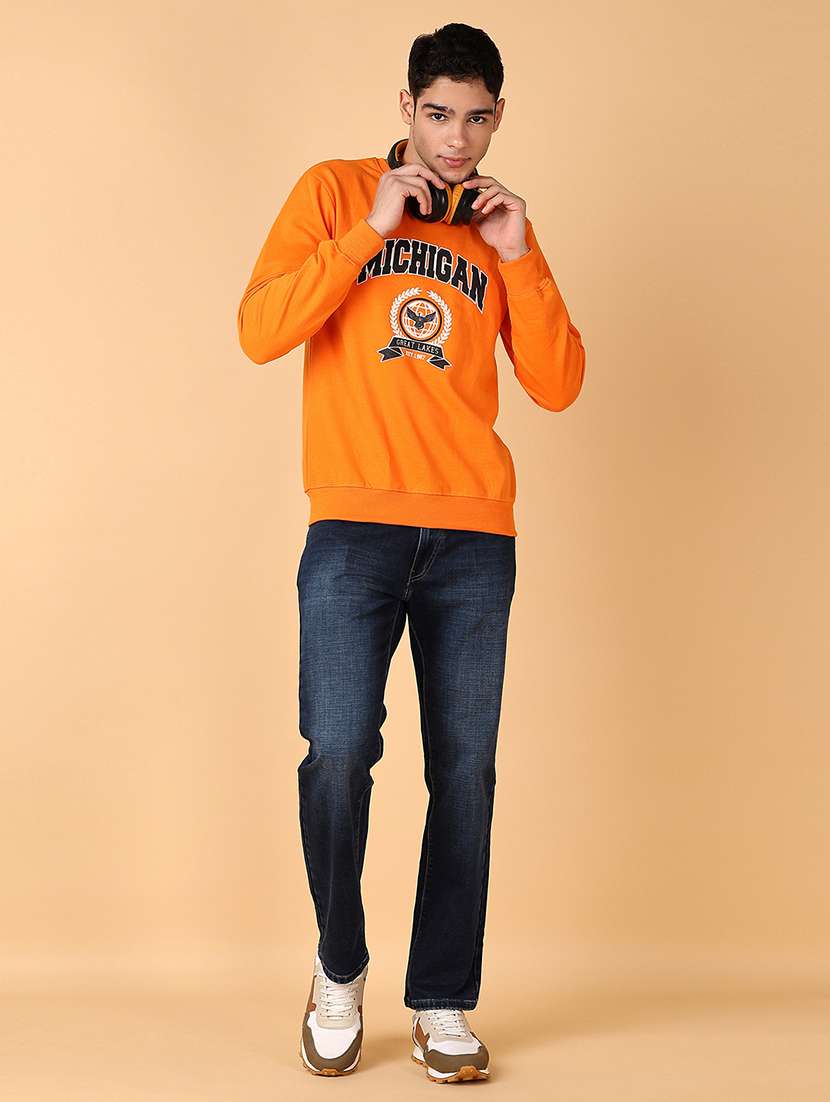 men long sleeves front print sweatshirt - 21560535 -  Standard Image - 4