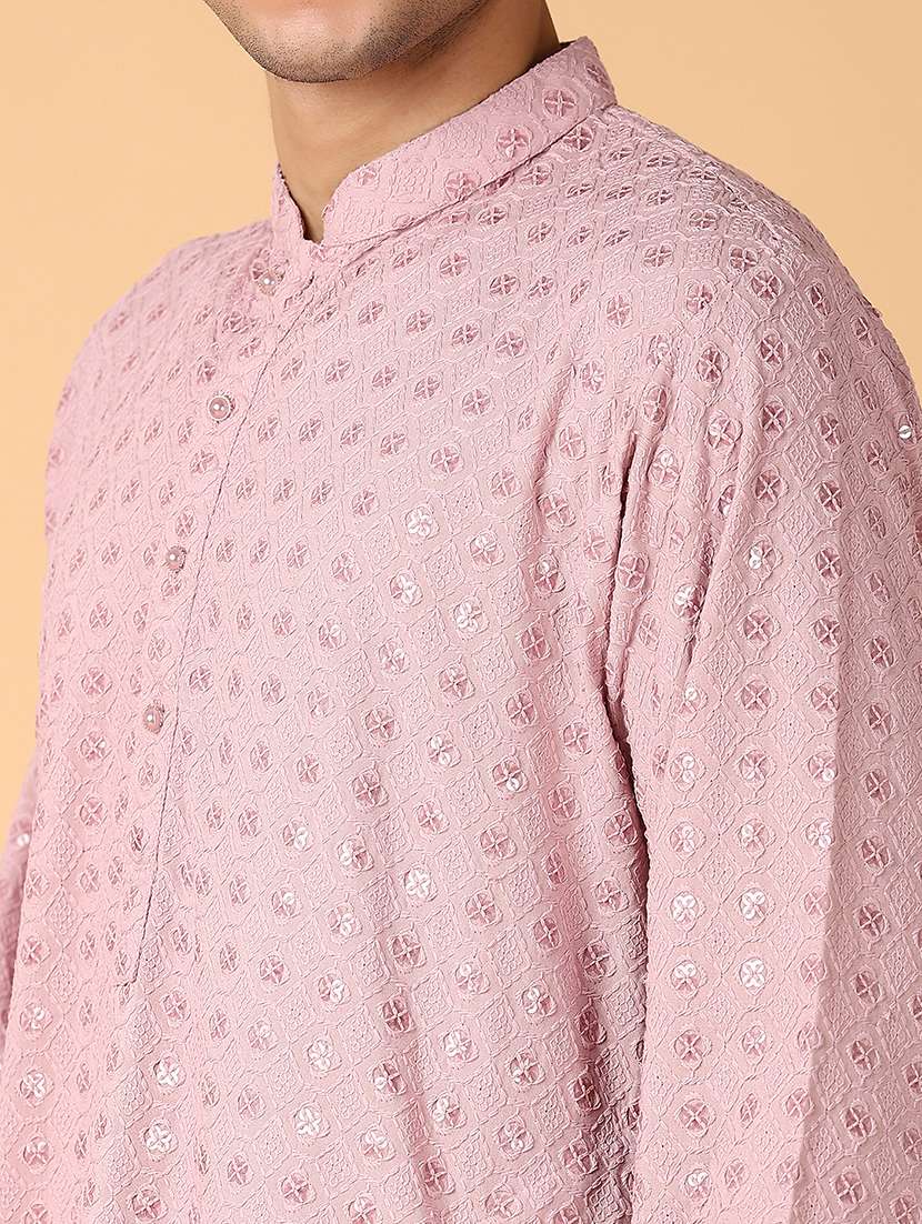 men sequin embroidered kurta churidar ethnic wear set - 21560538 -  Standard Image - 4