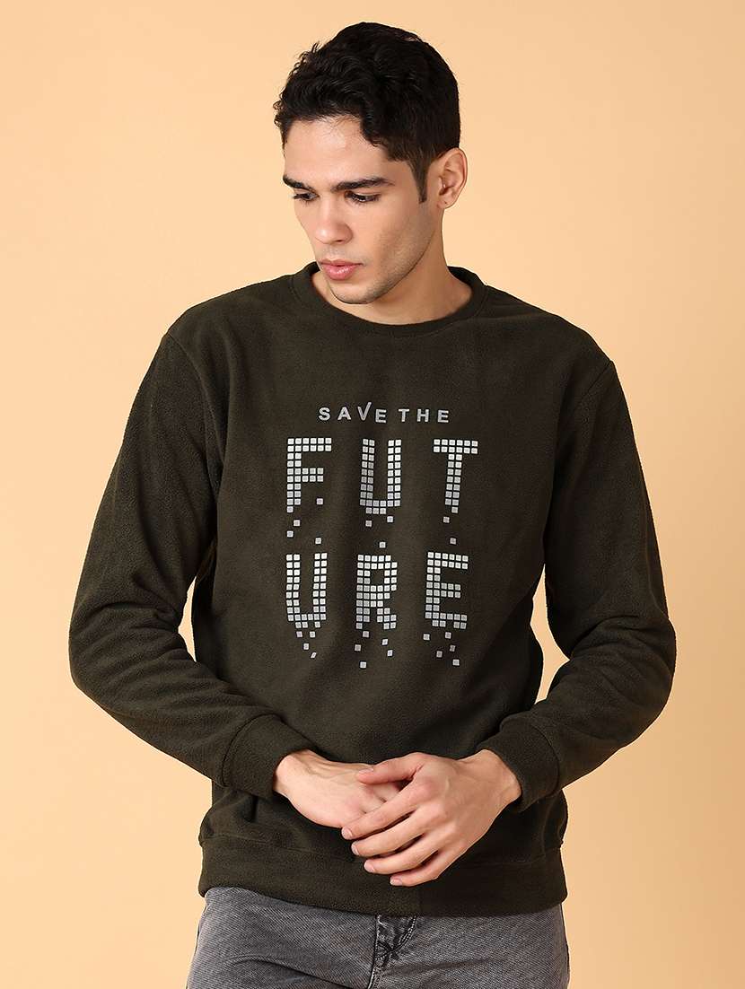 men long sleeves front print sweatshirt - 21560549 -  Standard Image - 1