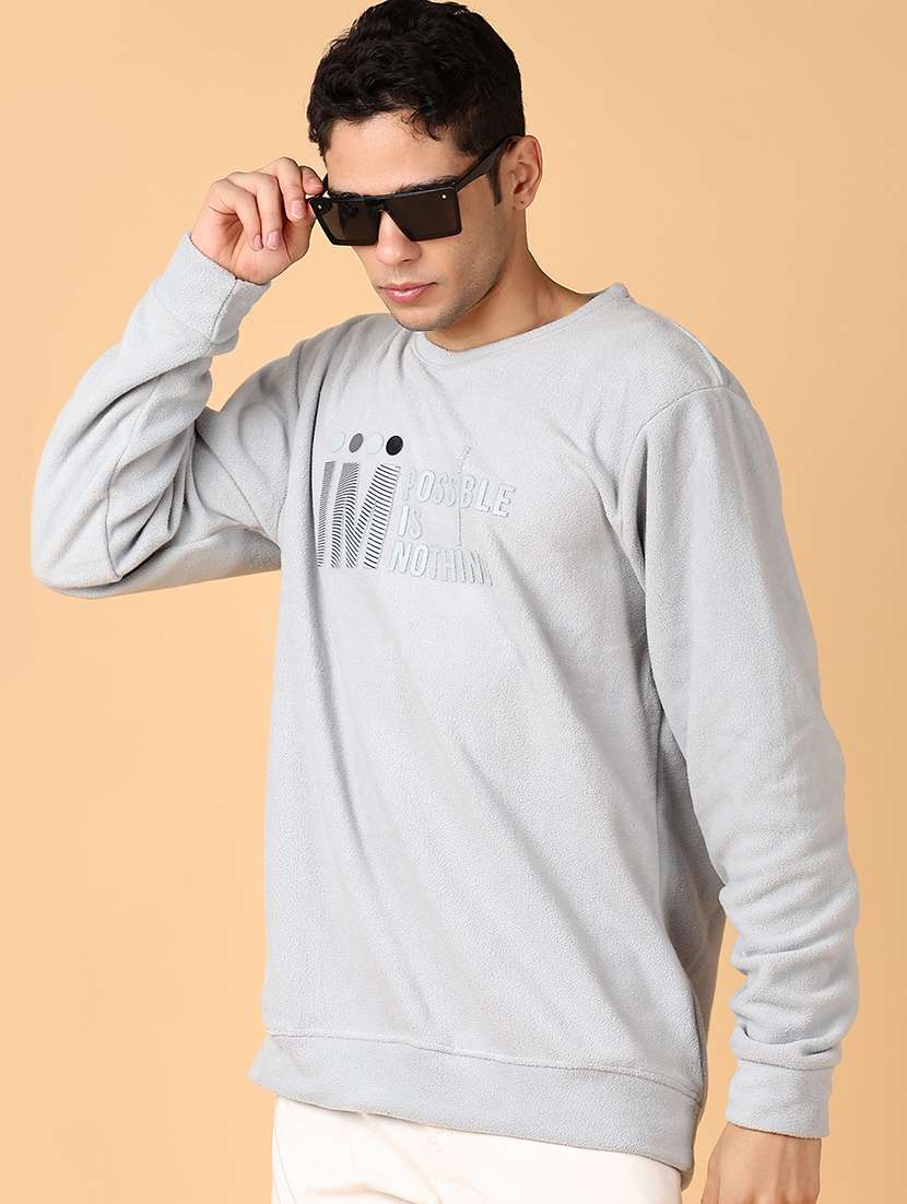 men long sleeves chest print sweatshirt - 21560550 -  Standard Image - 1