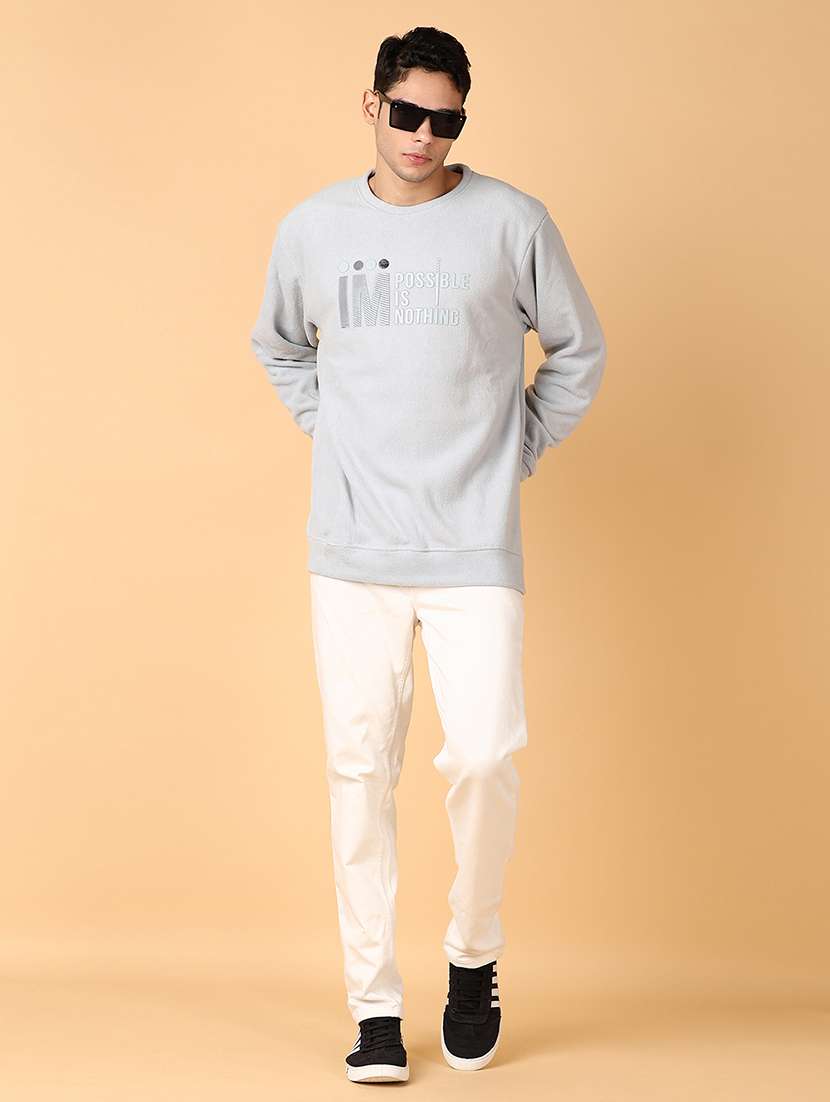 men long sleeves chest print sweatshirt - 21560550 -  Standard Image - 4