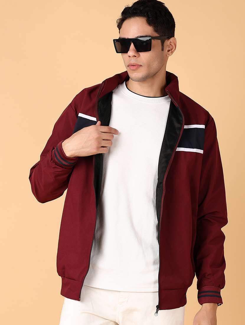 men long sleeves color block casual jacket - 21560551 -  Standard Image - 1