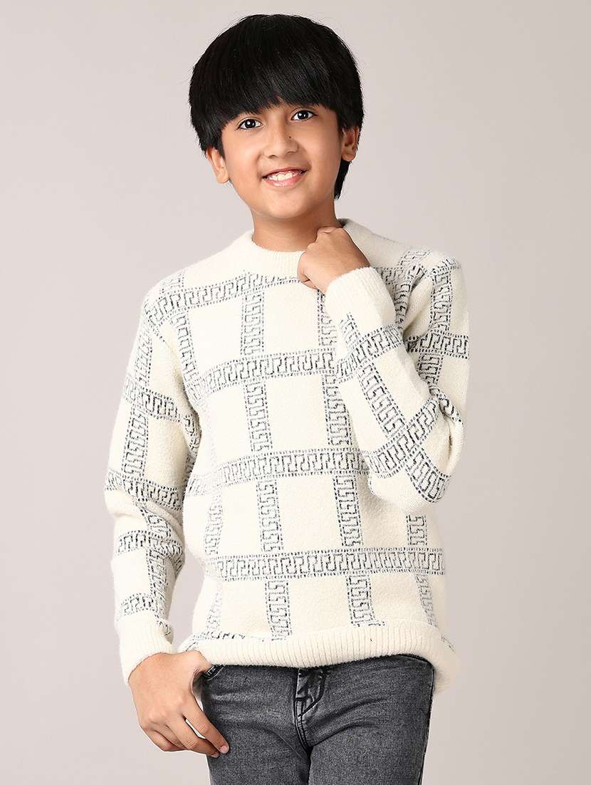 boys checkered long sleeve pullover sweater - 21560564 - Standard Image - 1