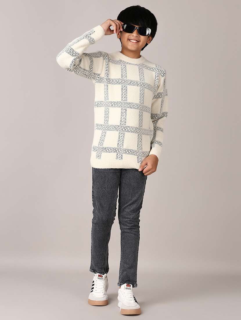 boys checkered long sleeve pullover sweater - 21560564 - Standard Image - 4