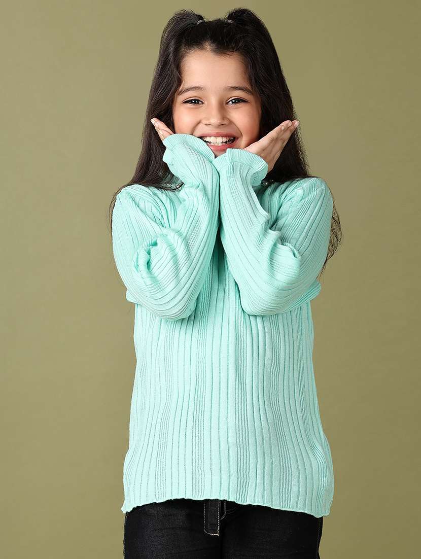 girls self design long sleeve pullover sweater - 21560605 -  Standard Image - 1