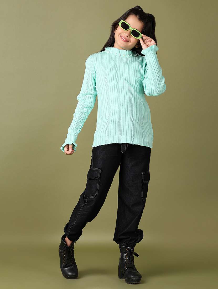 girls self design long sleeve pullover sweater - 21560605 -  Standard Image - 4