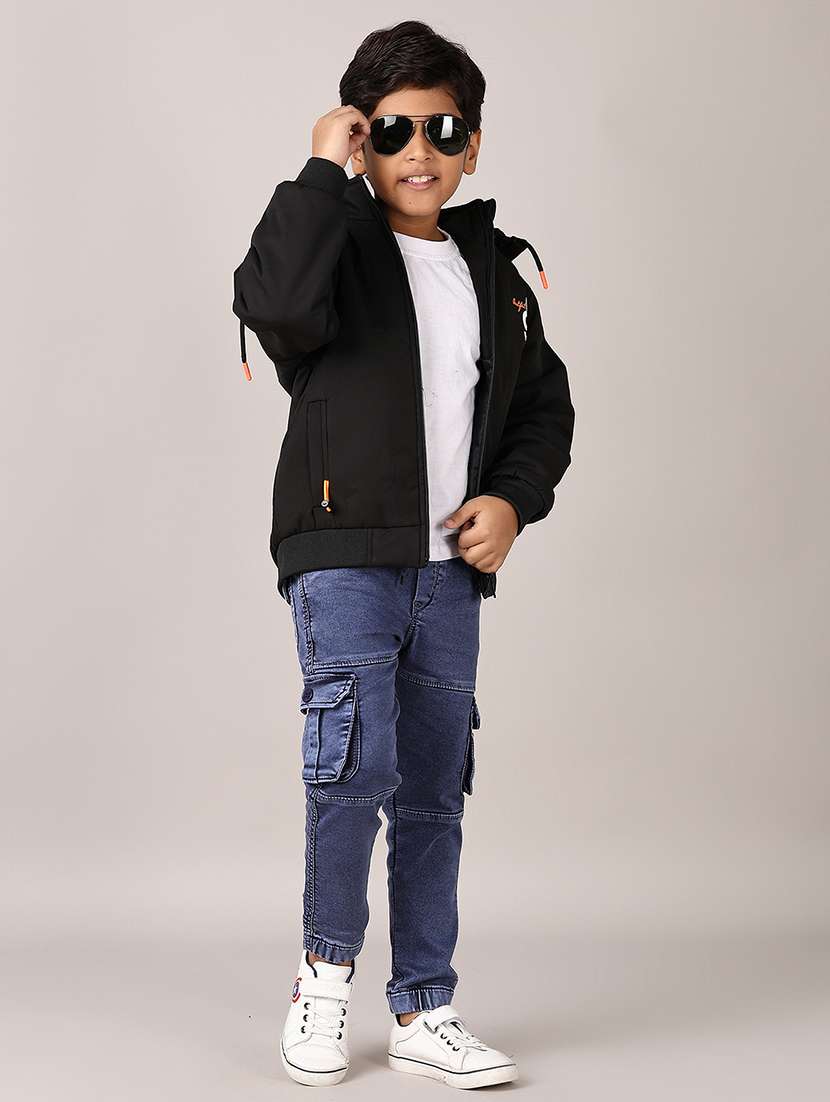 boys solid long sleeve hooded quilted jacket - 21560615 -  Standard Image - 4