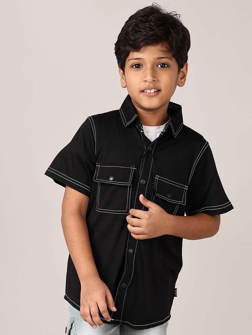 boys short sleeves solid shirt - 21560645 -  Standard Image - 1