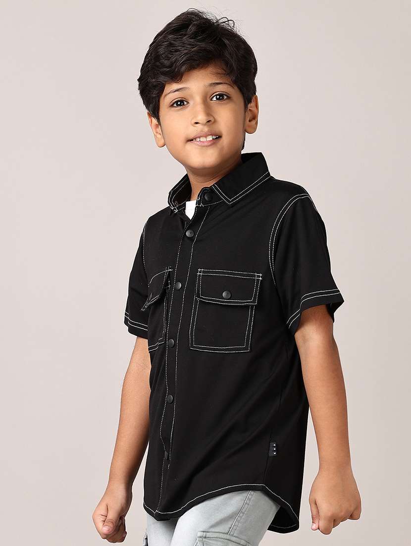boys short sleeves solid shirt - 21560647 -  Standard Image - 1