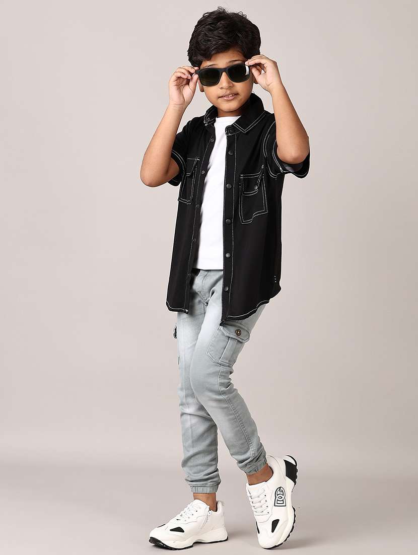 boys short sleeves solid shirt - 21560647 -  Standard Image - 4