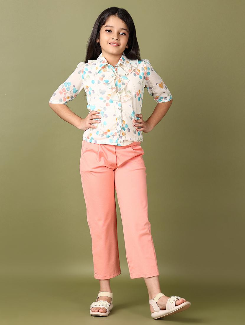 girls printed top & trouser full length sets - 21560889 - Standard Image - 1