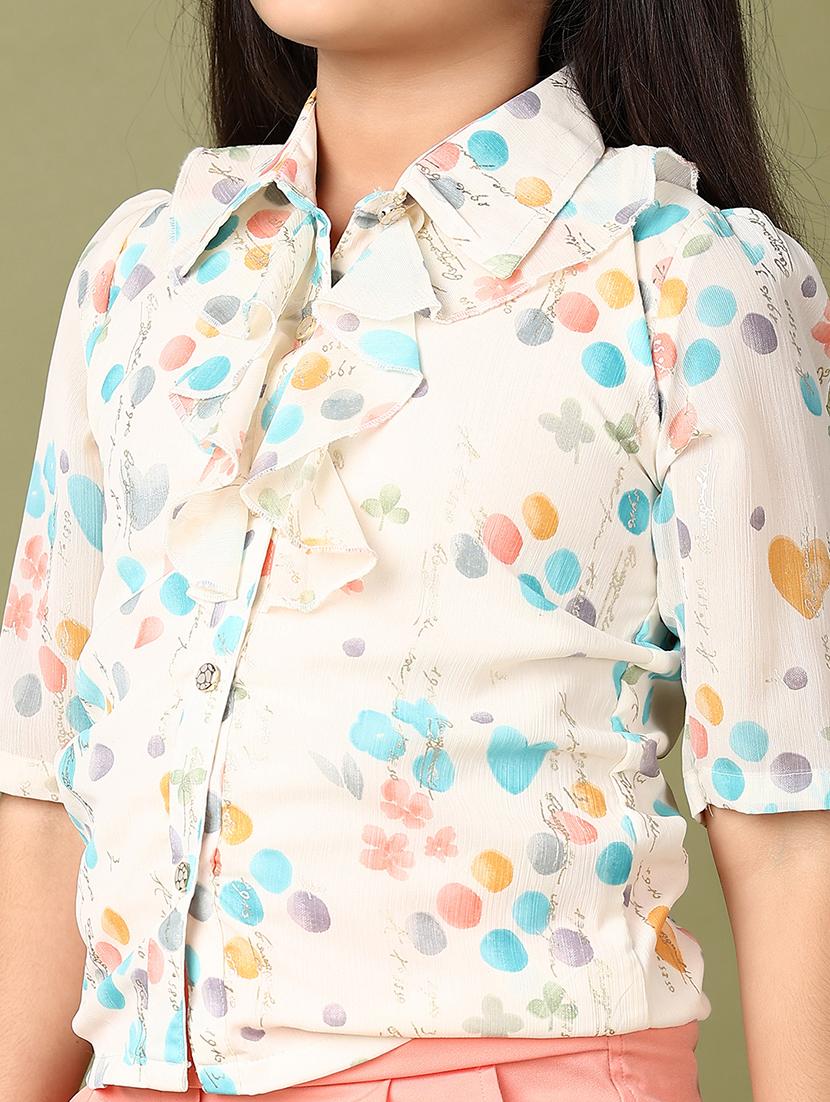 girls printed top & trouser full length sets - 21560889 - Standard Image - 4