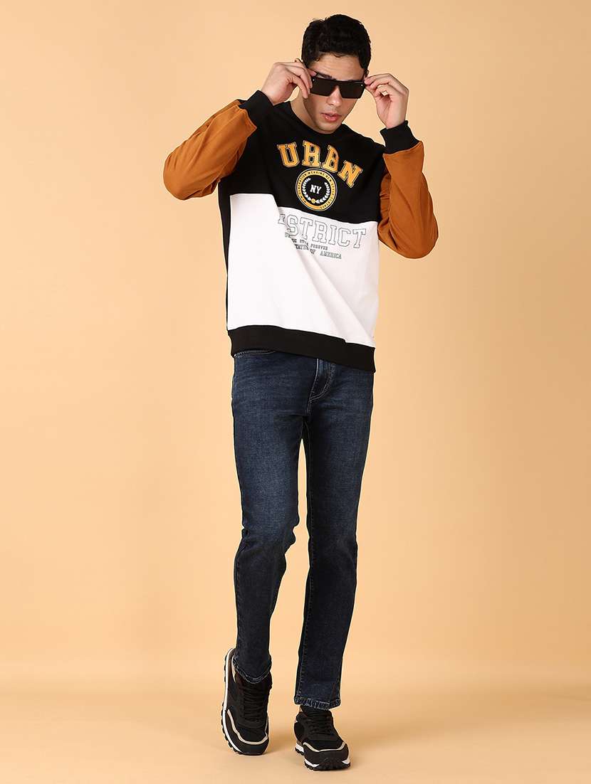men long sleeves color block sweatshirt - 21561268 -  Standard Image - 4