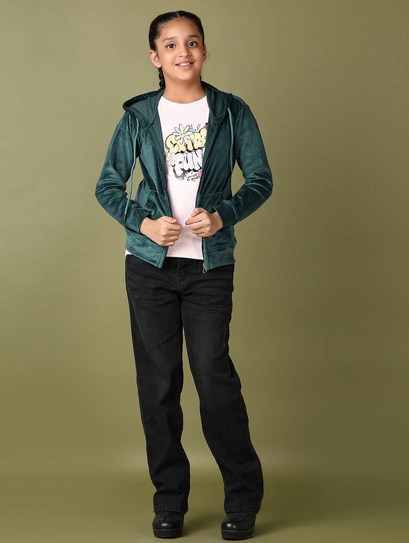 girls green solid long sleeve sweatshirts - 21561273 -  Standard Image - 4