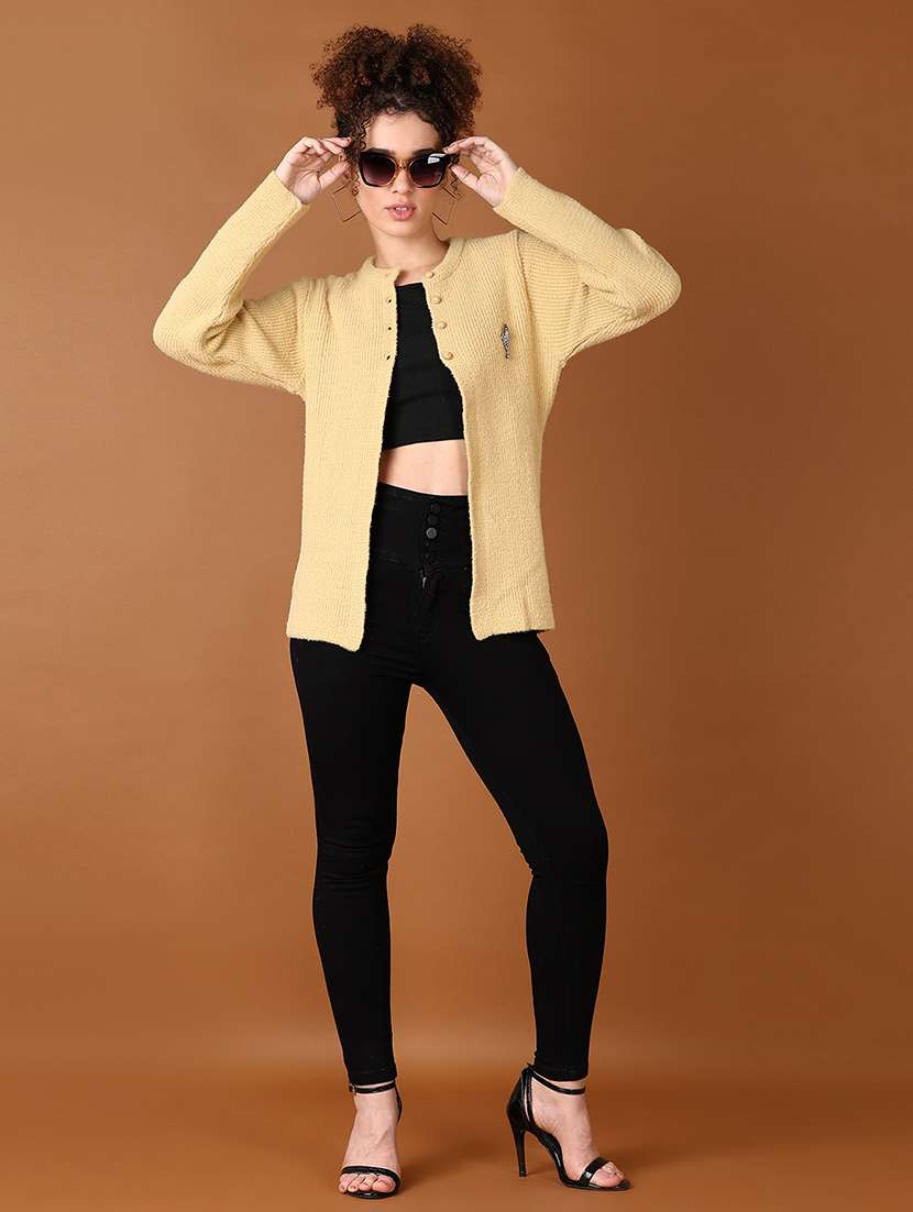 women solid long sleeve cardigan - 21561274 -  Standard Image - 4