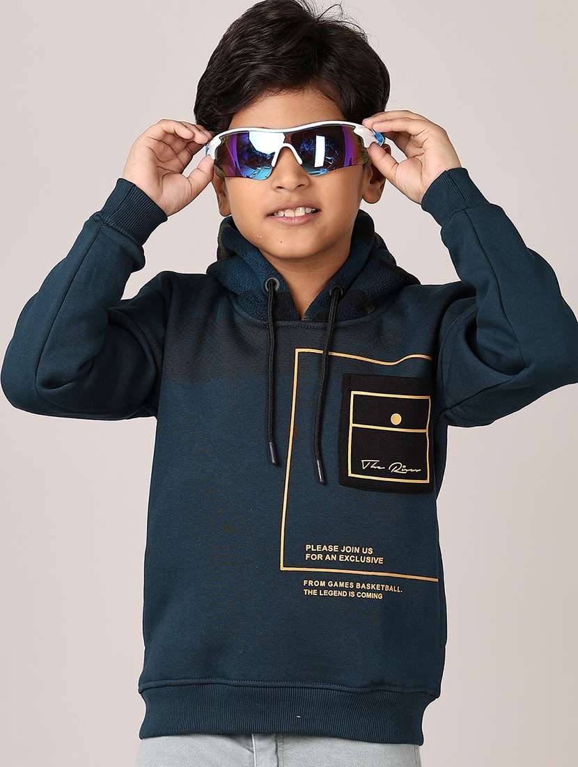 Boys Front Print Long Sleeve Hooded Sweatshirt - 21561288 -  Standard Image - 1