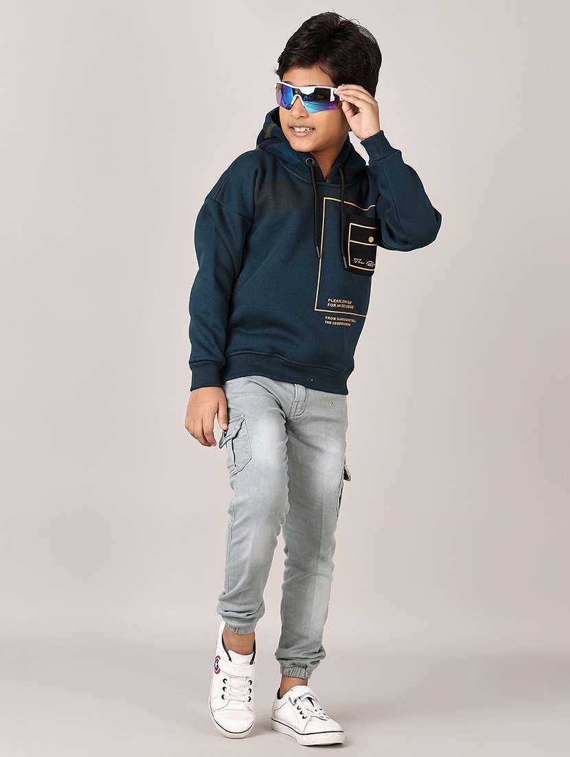 Boys Front Print Long Sleeve Hooded Sweatshirt - 21561288 -  Standard Image - 4