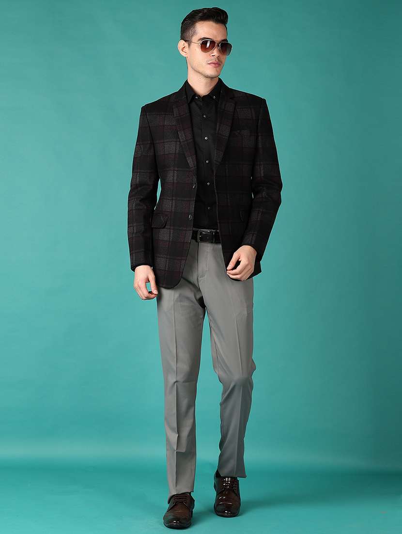 men checkered single breasted casual blazer - 21561301 -  Standard Image - 4