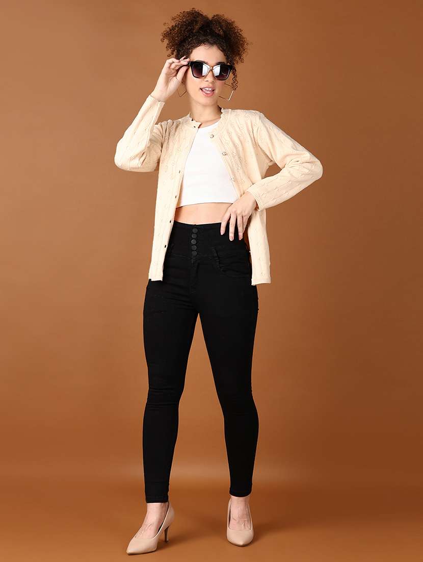 women self design long sleeve cardigan - 21561303 -  Standard Image - 4