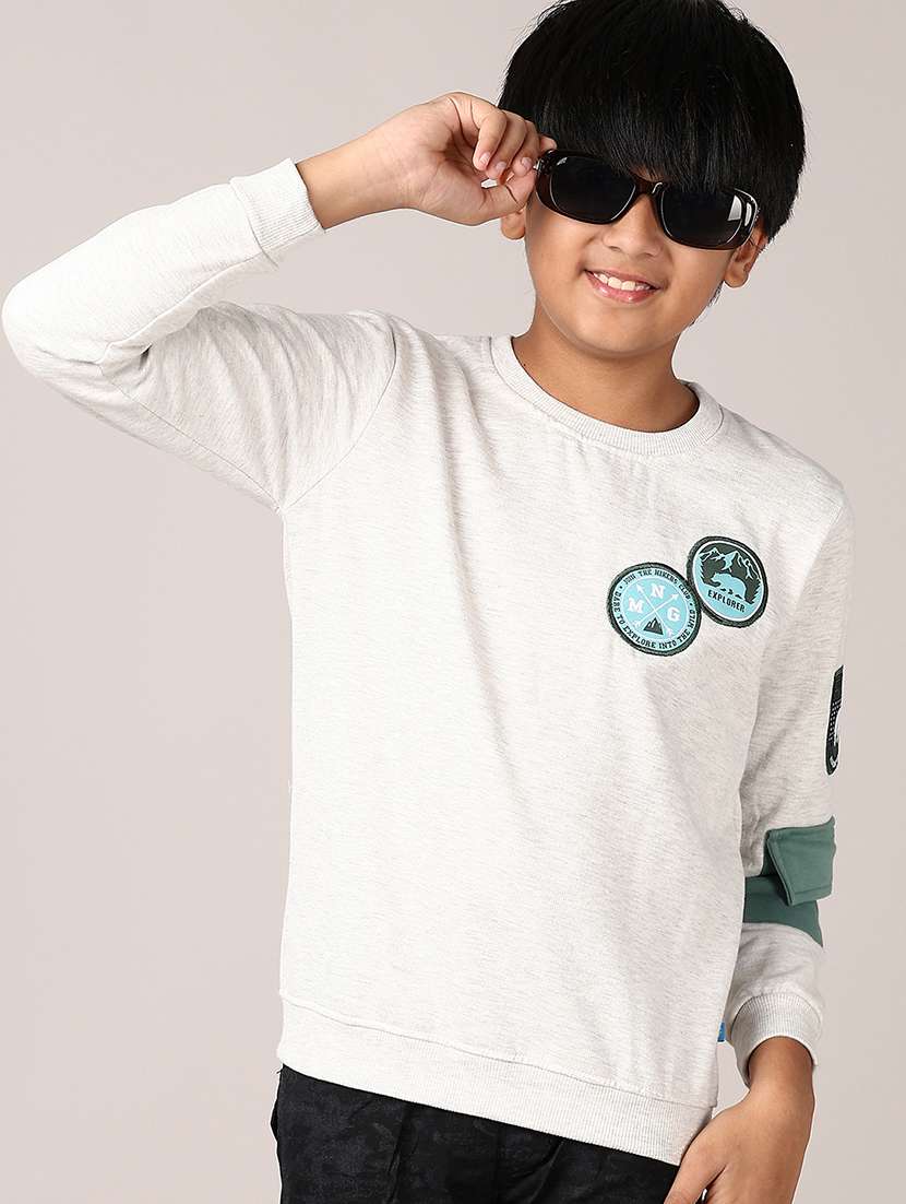 boys long sleeves placement print sweatshirt - 21561360 -  Standard Image - 1