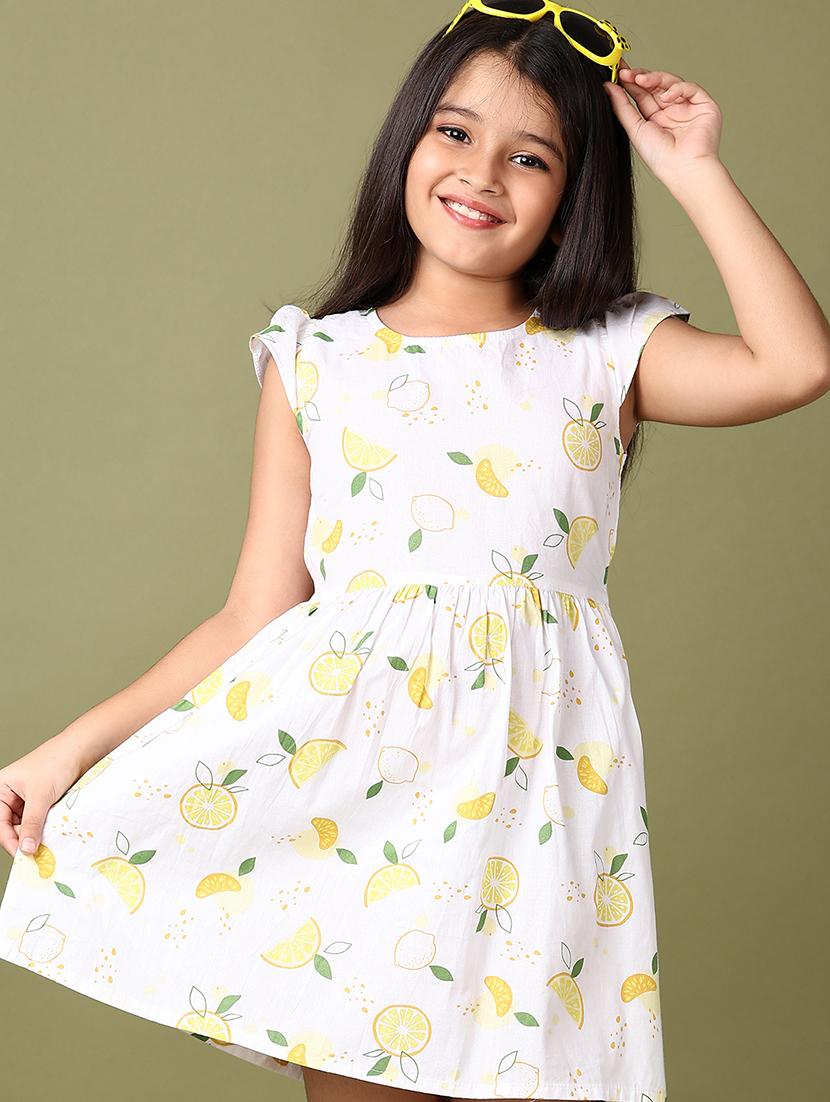 girls printed cap sleeves frock - 21561373 - Standard Image - 4