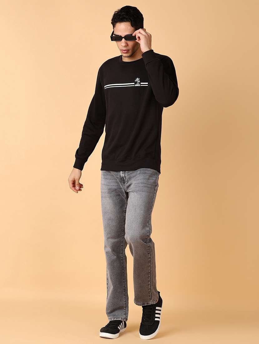 men chest print round neck regular fit sweatshirt - 21561397 -  Standard Image - 4