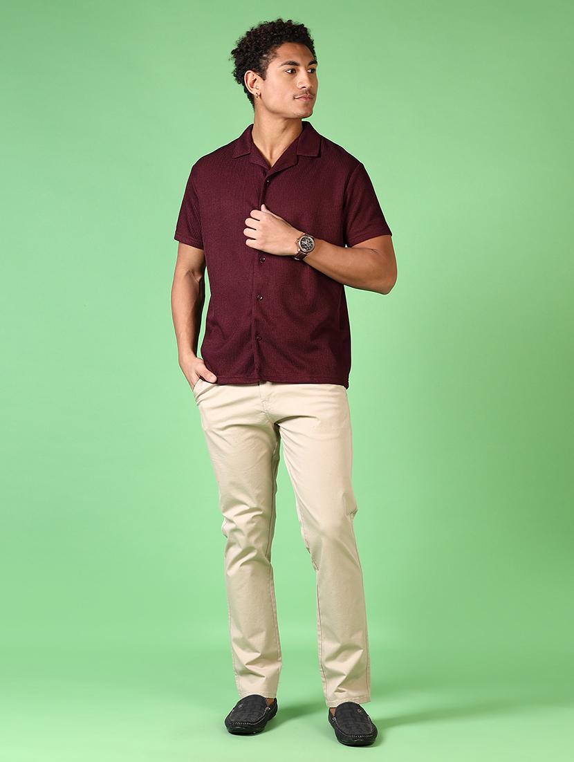 men solid short sleeve casual shirt - 21561461 - Standard Image - 4