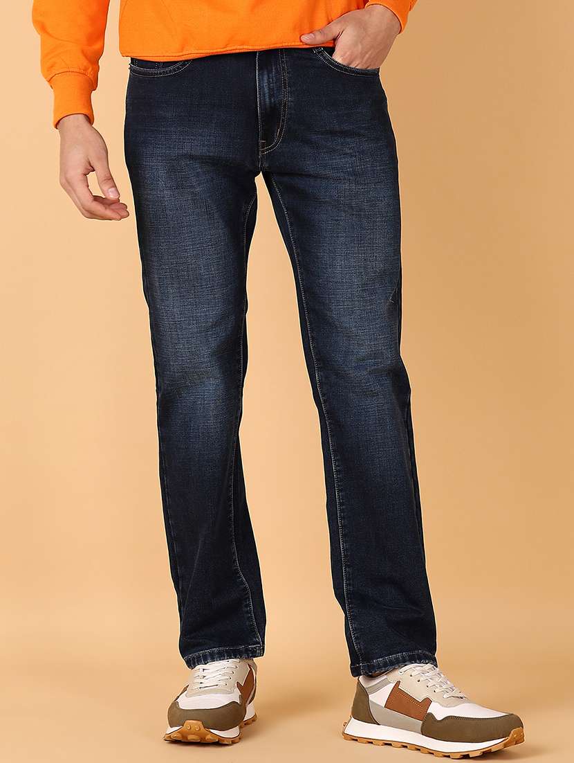 men plain mid rise denim jean - 21561475 -  Standard Image - 1