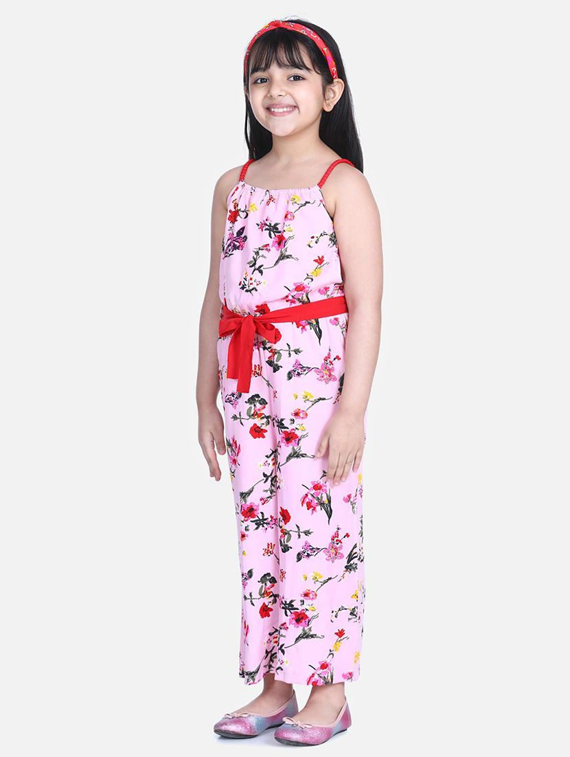 girls floral printed sleeveless jumpsuit - 21561669 - Standard Image - 1