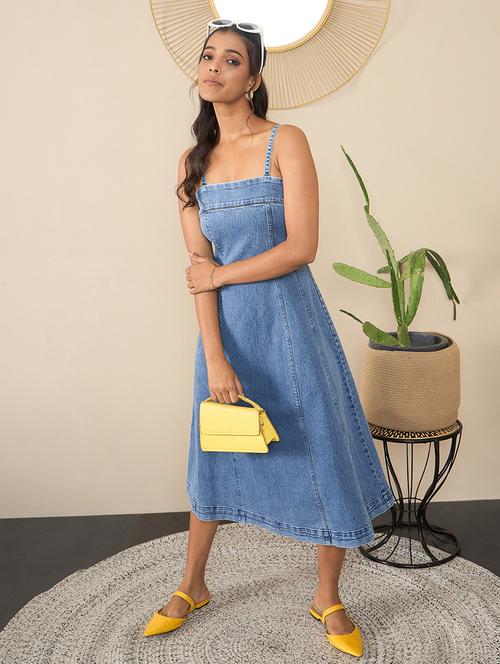 women solid sleeveless a-line dress - 21561674 -  Standard Image - 0