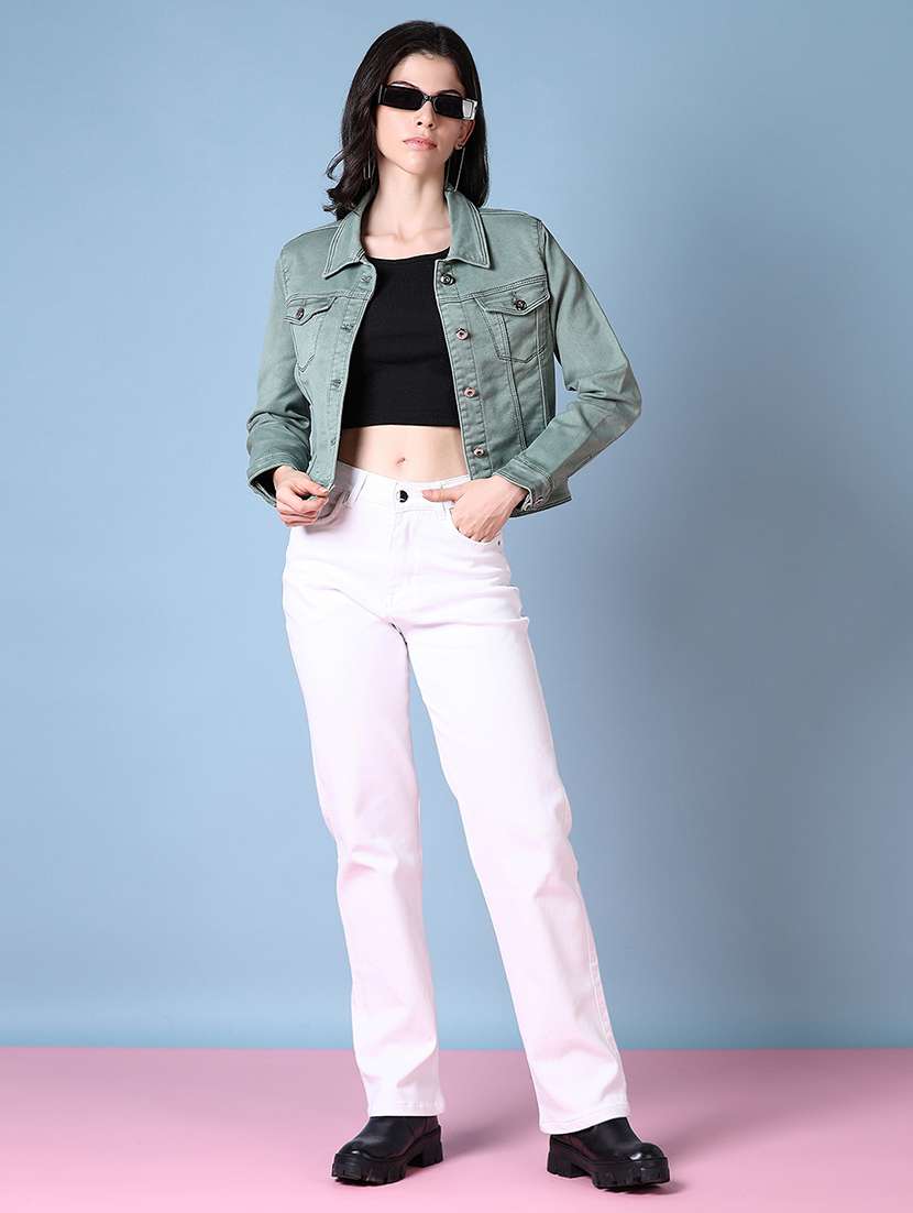 women solid long sleeve denim jacket - 21561693 -  Standard Image - 4