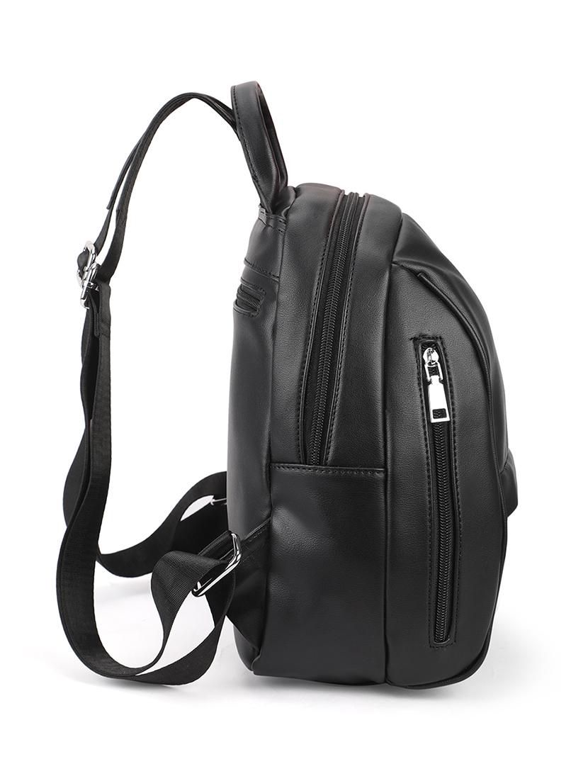 solid black textured backpack - 21562329 - Standard Image - 4