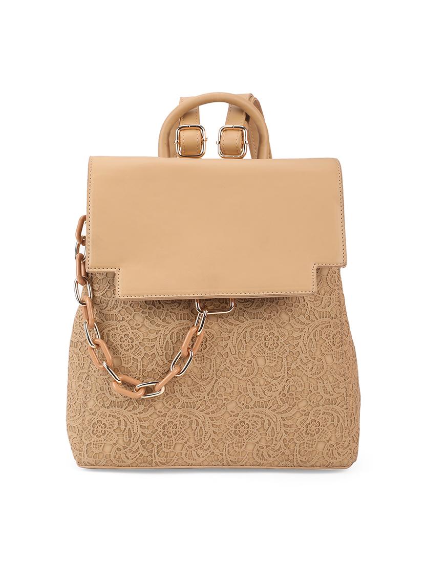 beige textured backpack - 21562331 -  Zoom Image - 0