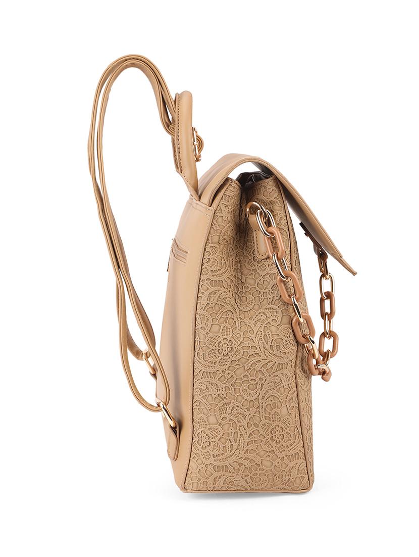 beige textured backpack - 21562331 - Standard Image - 4