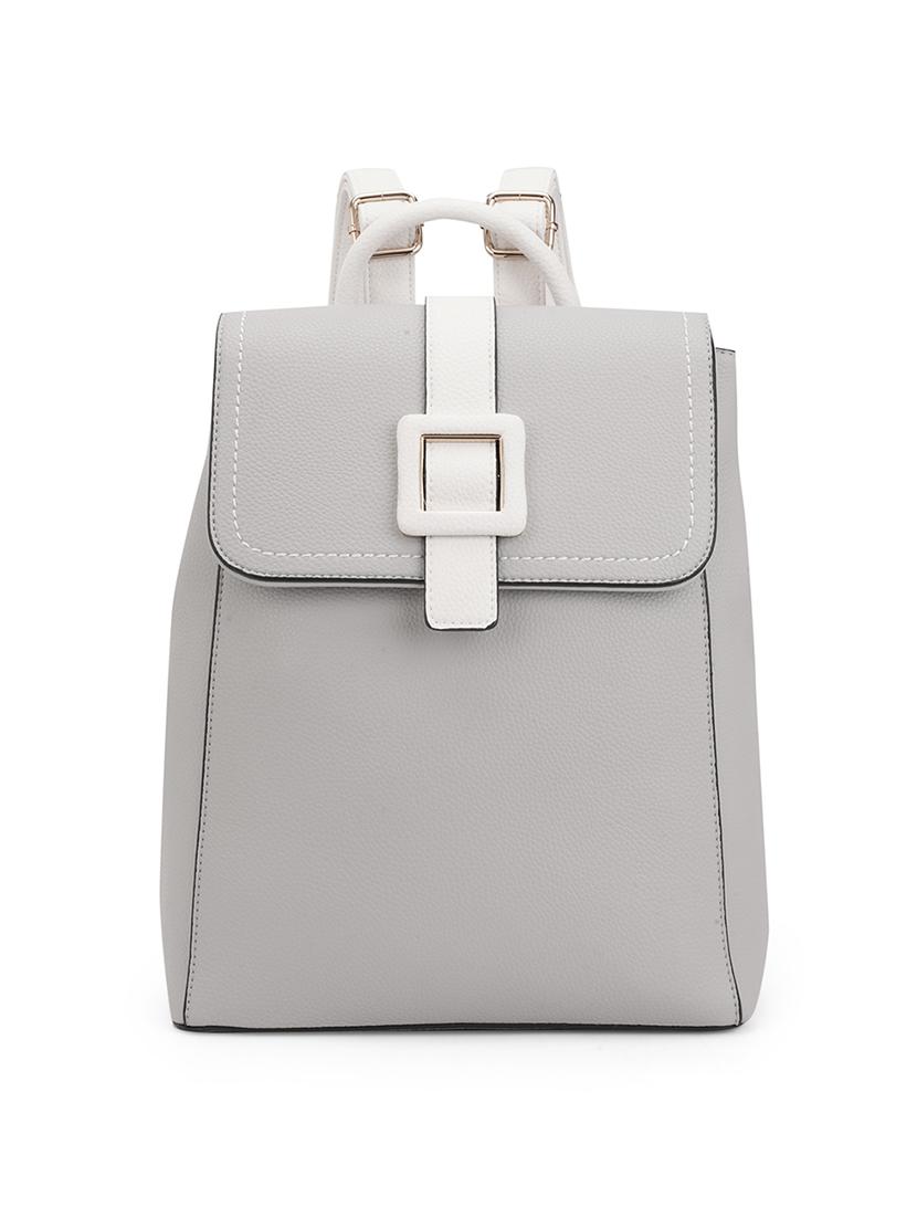 solid grey textured backpack
