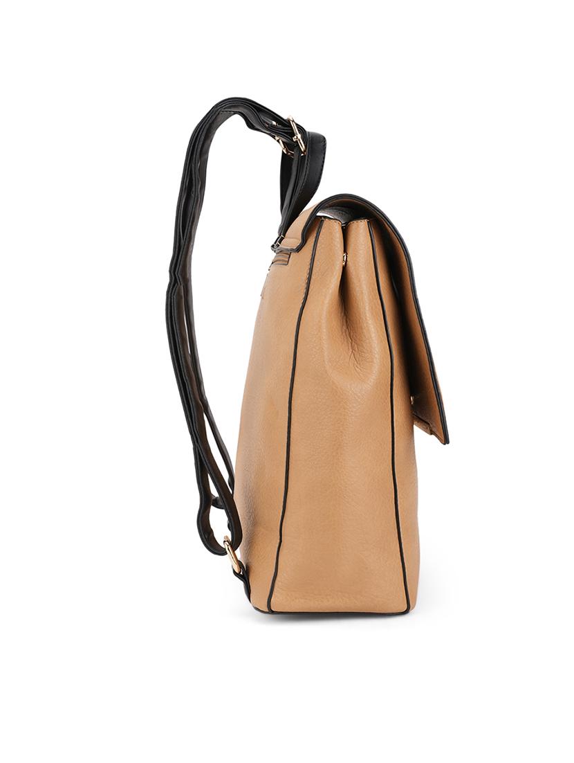 tan textured leatherette backpack - 21562334 - Standard Image - 4