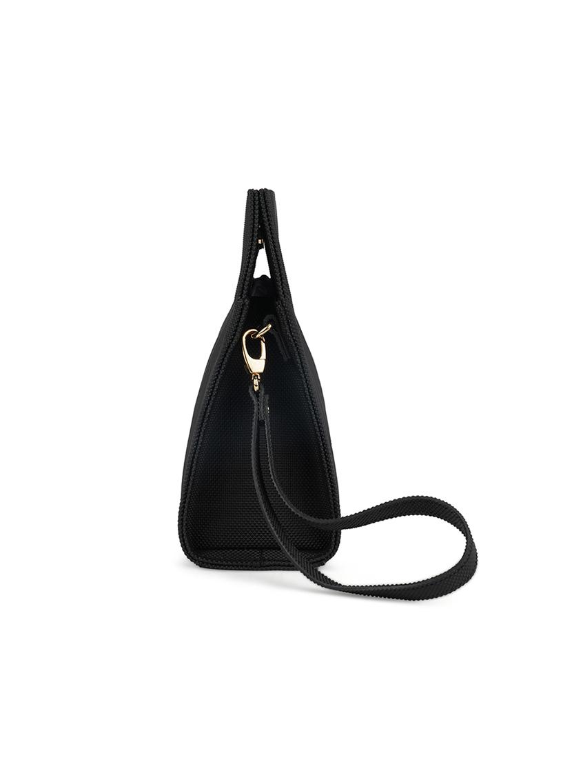 women black pu solid handbag - 21562340 - Standard Image - 4