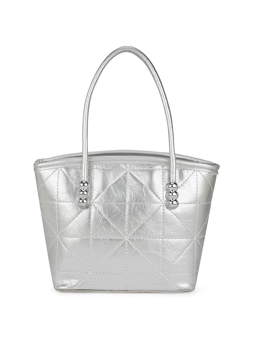 women silver pu handbag - 21562348 -  Standard Image - 1