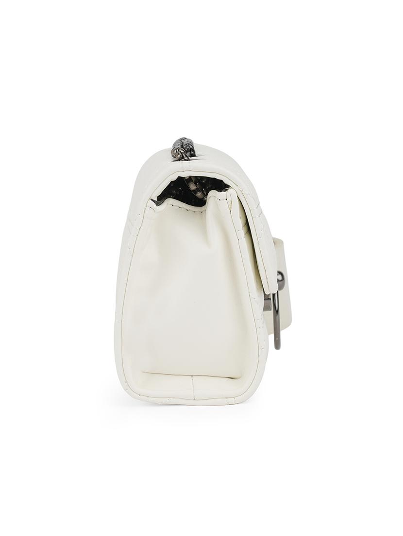 white textured leatherette sling bag - 21562354 - Standard Image - 4