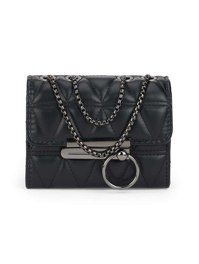 black leatherette (pu) sling bag - 21562357 - Zoom Image - 0