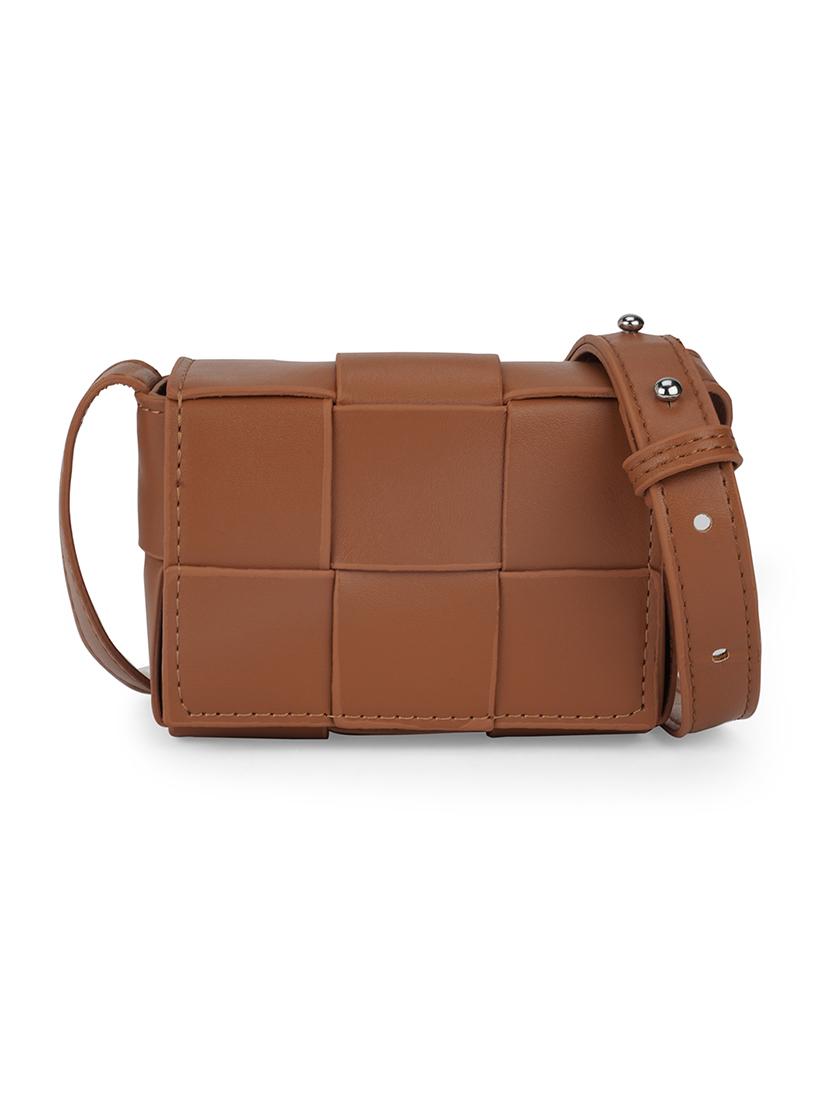 tan leatherette (pu) sling bag - 21562362 -  Standard Image - 1