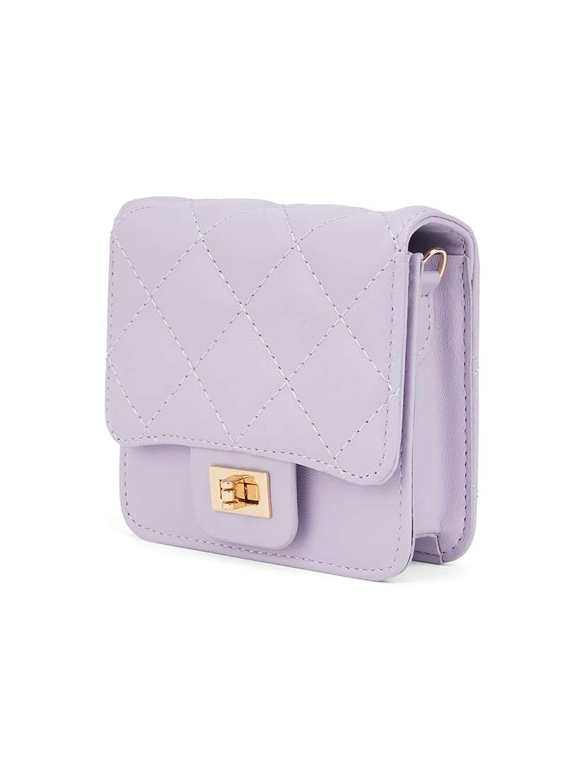 lavender leatherette (pu) sling bag - 21562363 - Standard Image - 4