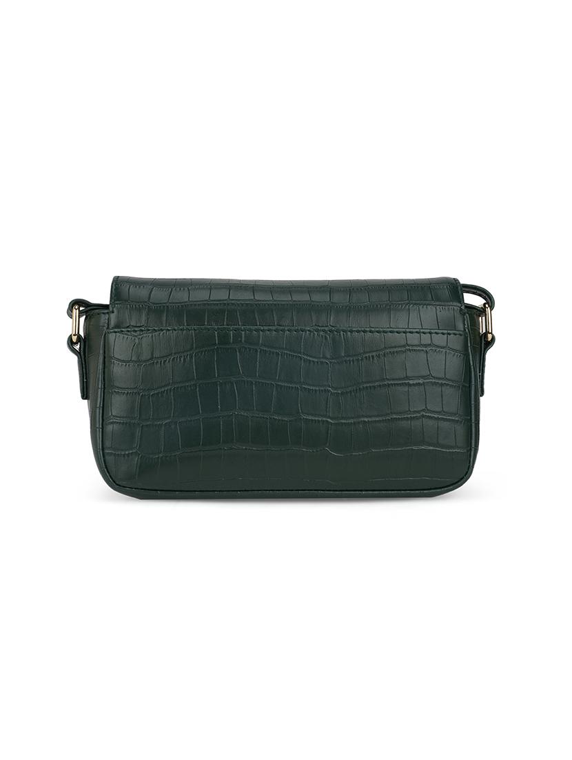 green textured leatherette sling bag - 21562366 -  Standard Image - 1