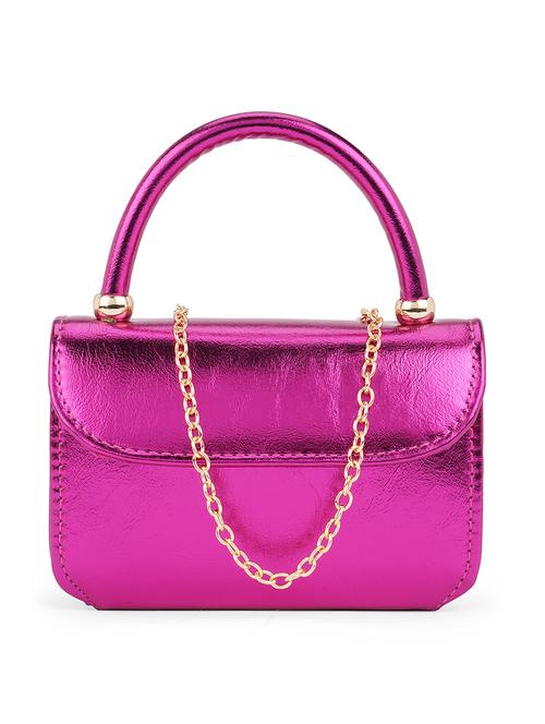 pink solid leatherette sling bag - 21562371 - Standard Image - 0