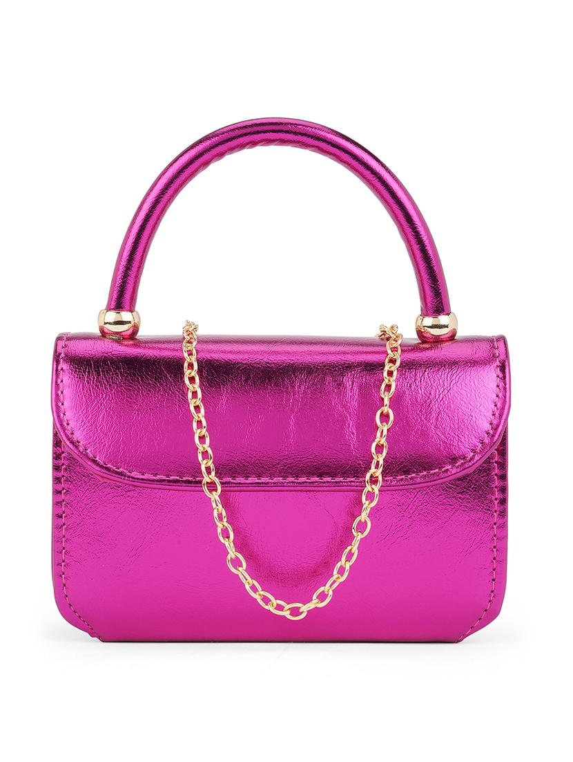 pink solid leatherette sling bag - 21562371 - Zoom Image - 0