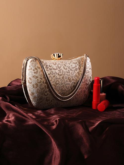 women gold metal box clutch - 21562389 -  Standard Image - 0