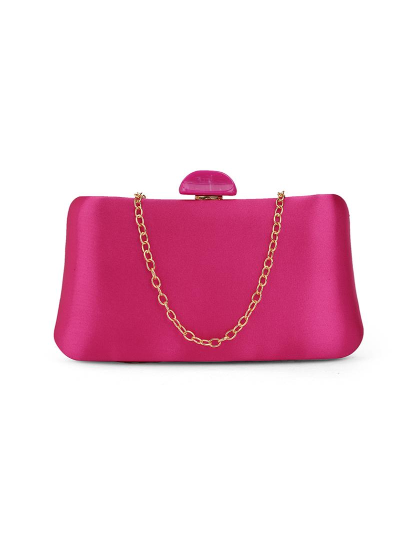 women pink metal box clutch - 21562394 -  Zoom Image - 0
