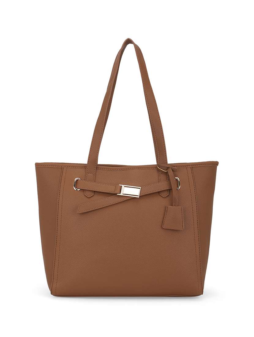 tan leatherette (pu) regular tote