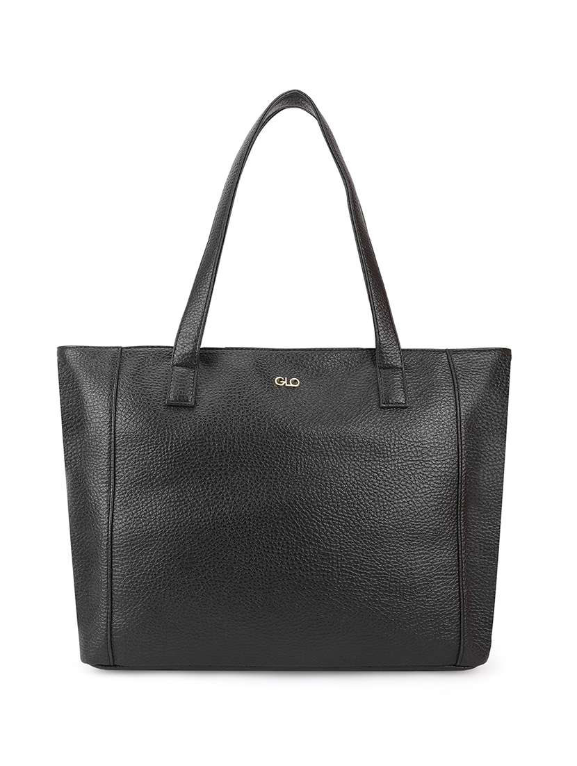 women solid leatherette (pu) tote bag