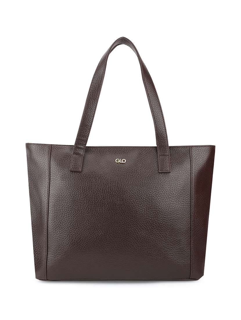 women solid leatherette (pu) tote bag